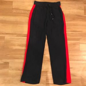 Anthropologie Navy Wide Leg Track Pant